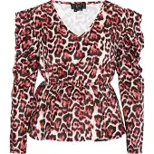 Faina Blusa 'Festive' rojo / negro / blanco