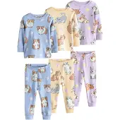 Next Pijama 'Snuggle' azul cielo / marrón / amarillo / lila claro