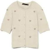 Vero Moda Cárdigan 'VMDoffy Intarsia' beige / crema