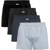 Seidensticker Calzoncillo boxer azul oscuro / gris claro / negro