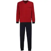 Götzburg Pijama largo azul oscuro / rojo oscuro