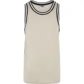 Urban Classics Camiseta beige / azul oscuro / blanco