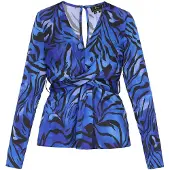 Faina Blusa azul real / azul oscuro / negro
