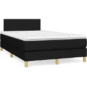 Syfax Cama box spring con colchón tela negro 120x200 cm