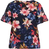 Usha Blusa navy / rosa / púrpura