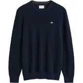 Gant para hombre. 8030291 Jersey Textured azul marino (L), Casual, Algodón Orgánico, outlet 2026.