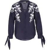 Dreimaster Blusa navy / blanco