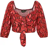 Faina Blusa turquesa / rojo