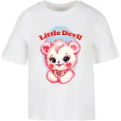 Miss Tee Camiseta 'Little Devil' azul claro / rosa / rojo / blanco