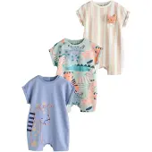 Next Pijama entero/body piel / azul paloma / menta / naranja claro