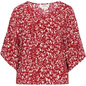 Usha Blusa 'Festival' rojo oscuro / blanco