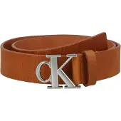 Calvin Klein Cinturón 'Smooth Monogram Buckle' cognac