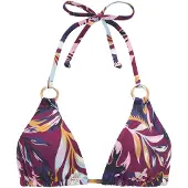 LASCANA Top de bikini azul / naranja / burdeos