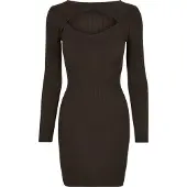Urban Classics Vestido de punto chocolate