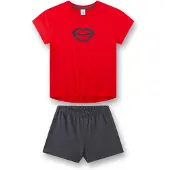 Sanetta Pijama 'Lippe' antracita / rojo