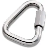 Peguet Mosquetón Delta Link, juego de 2 unidades, color plateado, diámetro 6 mm