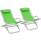 Syfax Sillas mecedoras 2 unidades acero verde