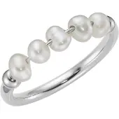 Smart Jewel Anillo plata / blanco perla