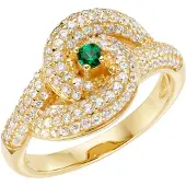 Smart Jewel Anillo oro / verde / transparente