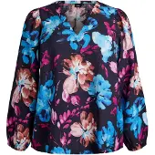 Zizzi Blusa 'MCLARU' marino / azul oscuro / marrón rojizo / rosa oscuro