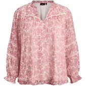 Zizzi Blusa 'Mkiko' rojo cereza / offwhite