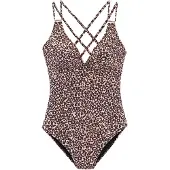 LASCANA Traje de baño marrón claro / negro / blanco