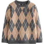Next Jersey beige oscuro / gris oscuro / blanco