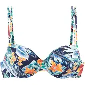 Sunseeker Top de bikini azul / marino / verde / naranja