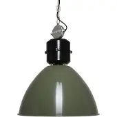 Steinhauer Lámpara colgante Frisk, verde oliva, Ø 50 cm, metal, E27