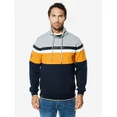KOROSHI Sudadera marino / ocre / gris / offwhite