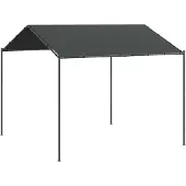 Syfax Carpa acero y tela gris antracita 3x3 m