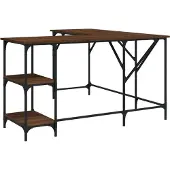 Syfax Escritorio madera de ingeniería roble marrón 139x139x75 cm