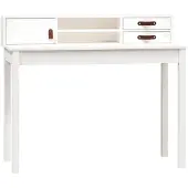 Syfax Escritorio de madera maciza de pino blanco 110x50x93 cm