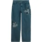 Desigual , Pantalón vaquero patch disney, Algodon, Azul, 28