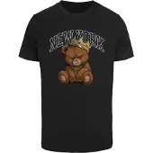 Mister tee Camiseta 'NY Crowned Bear' marrón / negro / blanco
