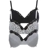 Bonprix Sujetador crema / gris claro / negro