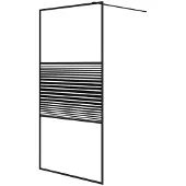 Syfax Mampara de ducha vidrio ESG transparente negro 100x195 cm