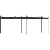 Syfax Pérgola con cubierta retráctil gris antracita 589x292x230 cm