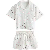 Next Pijama 'Valentine' rojo / blanco cáscara de huevo