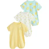 Next Pijama entero/body azul claro / limón / blanco