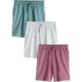 Next Pantalón gris moteado / esmeralda / rosa oscuro