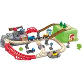 Hape Conjunto De Bloques De Construcción De Ferrocarril 80x50x14 Cm