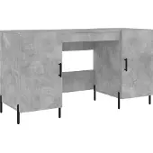 Syfax Escritorio madera de ingeniería gris hormigón 140x50x75 cm