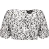 Faina Blusa 'Festive' negro / blanco