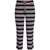 Zizzi Pantalón de pijama 'Mellie' azul oscuro / rosa / blanco lana