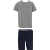 Emporio Armani Pijama corto gris moteado / negro