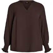 Zizzi Blusa 'Kikka' chocolate
