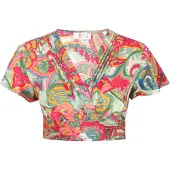 IZIA Blusa 'Festival' curry / esmeralda / rosa / rojo