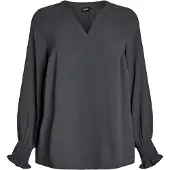 Zizzi Blusa 'Kikka' gris oscuro