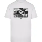 Mister tee Camiseta 'Heart Sign' gris / negro / blanco